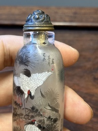 Trois tabati&egrave;res en verre peint &agrave; l'int&eacute;rieur, Chine, 20&egrave;me
