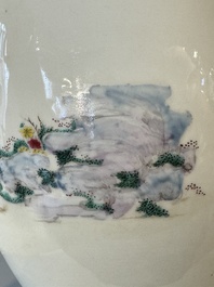 A Chinese famille rose vase with figural design, ji 迹 seal mark, Yongzheng