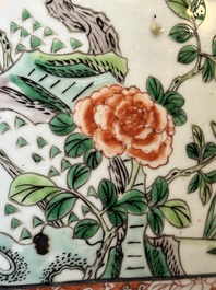 A Chinese famille verte jardiniere, 19th C.