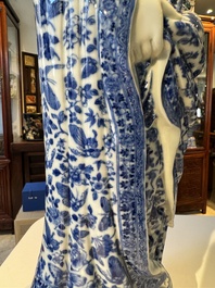 A fine Chinese blue and white Boddhisattva, Xue Chang Sen 薛長森 seal mark, Republic