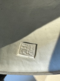 A fine Chinese blue and white Boddhisattva, Xue Chang Sen 薛長森 seal mark, Republic