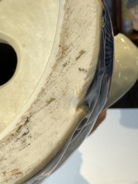 A fine Chinese blue and white Boddhisattva, Xue Chang Sen 薛長森 seal mark, Republic