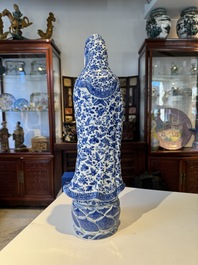 A fine Chinese blue and white Boddhisattva, Xue Chang Sen 薛長森 seal mark, Republic