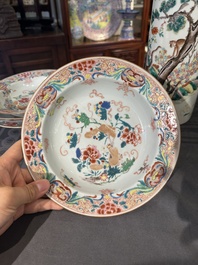 Collection vari&eacute;e en porcelaine de Chine famille rose et verte, 18/19&egrave;me