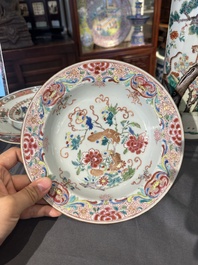 Collection vari&eacute;e en porcelaine de Chine famille rose et verte, 18/19&egrave;me