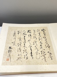 Drie albums: 'Jiang Hanting 江寒汀 (1904-1963), Lin Sanzhi 林散之 (1898-1989) en Qi Gong 启功 (1912-2005)', inkt en kleur op papier