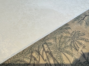 Shen Quan 沈铨 (1682-1760): 'Animals by the mountain', ink and colour on silk, dated 1728