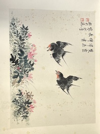 Drie albums: 'Jiang Hanting 江寒汀 (1904-1963), Lin Sanzhi 林散之 (1898-1989) en Qi Gong 启功 (1912-2005)', inkt en kleur op papier