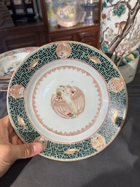 Collection vari&eacute;e en porcelaine de Chine famille rose et verte, 18/19&egrave;me