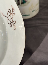 Collection vari&eacute;e en porcelaine de Chine famille rose et verte, 18/19&egrave;me