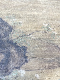 Chinese school: 'Gathering under the pine', ink and colour on silk, 18/19th C.