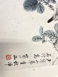 Drie albums: 'Jiang Hanting 江寒汀 (1904-1963), Lin Sanzhi 林散之 (1898-1989) en Qi Gong 启功 (1912-2005)', inkt en kleur op papier