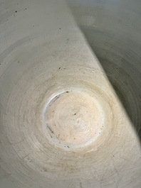 A large Chinese blue and white 'peony scroll' fish bowl, Qianlong/Jiaqing