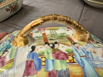 A very extensive Chinese Canton famille rose 81-piece dinner service, 19th C.