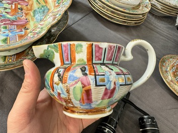 A very extensive Chinese Canton famille rose 81-piece dinner service, 19th C.