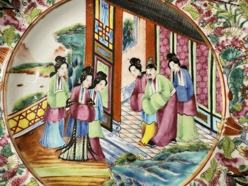 A very extensive Chinese Canton famille rose 81-piece dinner service, 19th C.