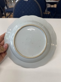 Twelve Chinese famille rose plates with floral design, Qianlong