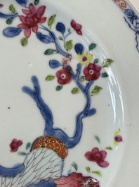 Twelve Chinese famille rose plates with floral design, Qianlong