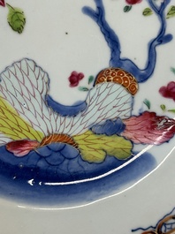Twelve Chinese famille rose plates with floral design, Qianlong