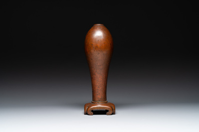 An unusual and large Chinese bronze vase, Ming