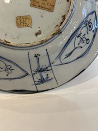 Two Chinese blue and white kraak porcelain dishes with figures, Wanli