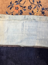 A Chinese gold- and silver-thread-embroidered silk cloth with dragons, Qing