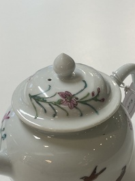 A Chinese famille rose &lsquo;falcon&rsquo; teapot, Yongzheng