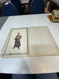A varied collection of Chinese rice paper paintings with figures, Canton, 19th C.