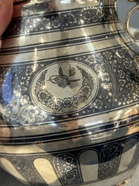 R&eacute;cipient couvert ottoman en argent niello dor&eacute;, la Turquie, p&eacute;riode du sultan Abdulhamid II (1876-1909)