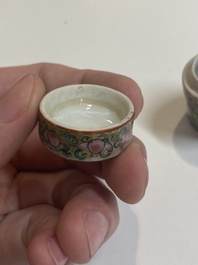 Collection vari&eacute;e en porcelaine de Chine en bleu et blanc et famille rose, Qianlong et post&eacute;rieur