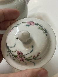 A Chinese famille rose &lsquo;falcon&rsquo; teapot, Yongzheng