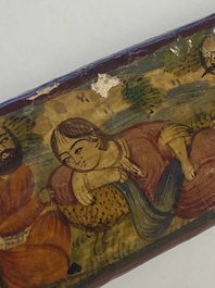 Een verzameling van acht gelakte papier-mach&eacute; pennendozen of qalamdans, Qajar, Perzi&euml;, 19e eeuw