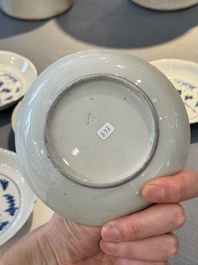 Five Chinese blue and white ko-sometsuke &lsquo;prawn&rsquo; plates for the Japanese market, Tianqi