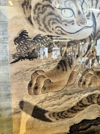 Watanabe Shusen (1736-1824): 'Tiger', ink and colour on paper