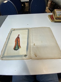 A varied collection of Chinese rice paper paintings with figures, Canton, 19th C.