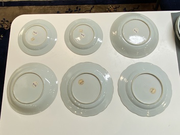 Collection de 13 pi&egrave;ces en porcelaine Chine en bleu et blanc de l'&eacute;pave du Cargo Nankin, Qianlong