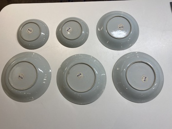 Collection de 13 pi&egrave;ces en porcelaine Chine en bleu et blanc de l'&eacute;pave du Cargo Nankin, Qianlong