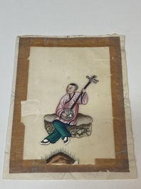 A varied collection of Chinese rice paper paintings with figures, Canton, 19th C.