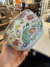 A Chinese famille rose bowl and a covered tureen, Yongzheng/Qianlong