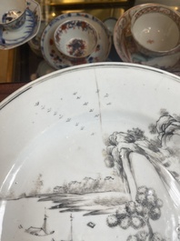 Collection vari&eacute;e en porcelaine de Chine en grisaille et famille rose, Yongzheng/Qianlong