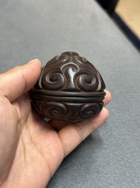 A Chinese tixi lacquer box and cover, Ming