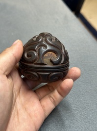 A Chinese tixi lacquer box and cover, Ming