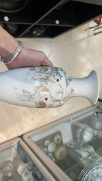 Collection vari&eacute;e de 15 pi&egrave;ces en porcelaine de Chine qianjiang cai, famille rose et verte, 19/20&egrave;me