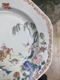Twee paar Chinese famille rose borden, Yongzheng/Qianlong