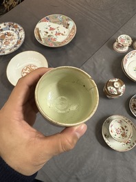 Een gevarieerde collectie Chinees famille rose en Imari-stijl porselein, Yongzheng en later