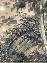 Pu Xinyu 溥心畲 (1896-1963): 'Chat et lapin' et Wu Xizeng 吳熙曾 (1904-1972): 'Paysage', encre et couleur sur papier