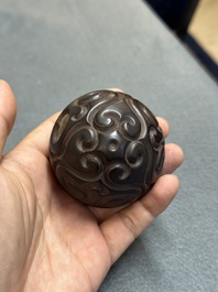 A Chinese tixi lacquer box and cover, Ming