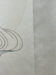 Mei Lanfang 梅蘭芳 (1894-1961): 'Bodhisattva' and Ma Jin 馬晉 (1900-1970): 'Calligraphy', ink and colour on paper, dated 1948
