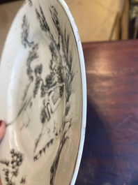 Collection vari&eacute;e en porcelaine de Chine en grisaille et famille rose, Yongzheng/Qianlong