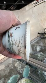Collection vari&eacute;e de 15 pi&egrave;ces en porcelaine de Chine qianjiang cai, famille rose et verte, 19/20&egrave;me